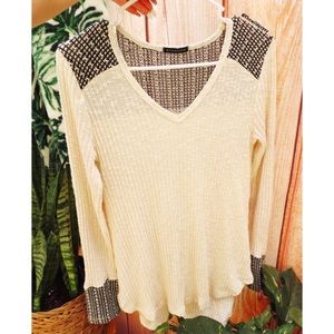 Lightweight cuffed sleeve thermal knit 🌜